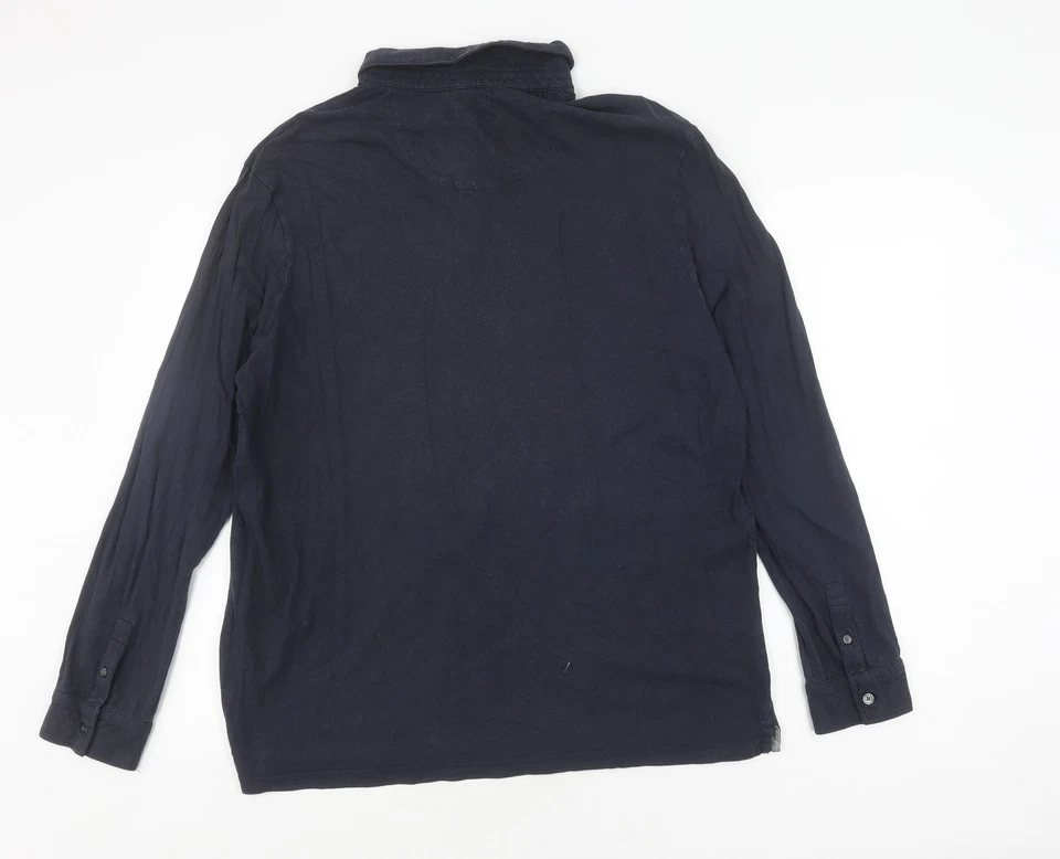 Jasper Conran Men's Black Long Sleeve Polo Size L - Image 2 of 4