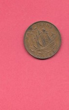 GB  GREAT BRITAIN UK KM896 1965  VF-CIRC-used vintage 1/2 PENNY OLD BRONZE COIN