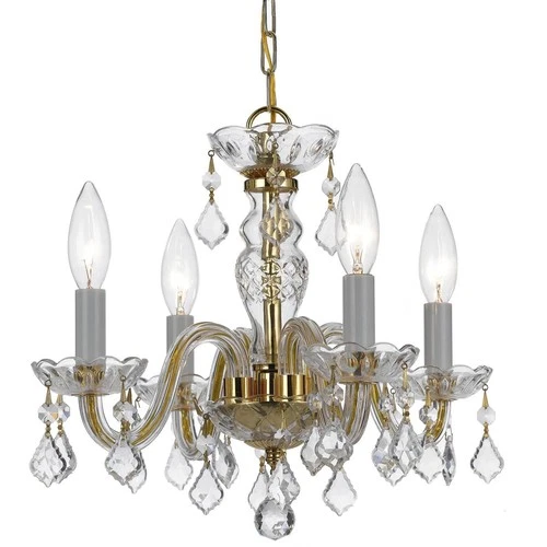Crystorama 1064-PB-CL-MWP Traditional Crystal Mini Chandelier Polished Brass - Picture 3 of 5