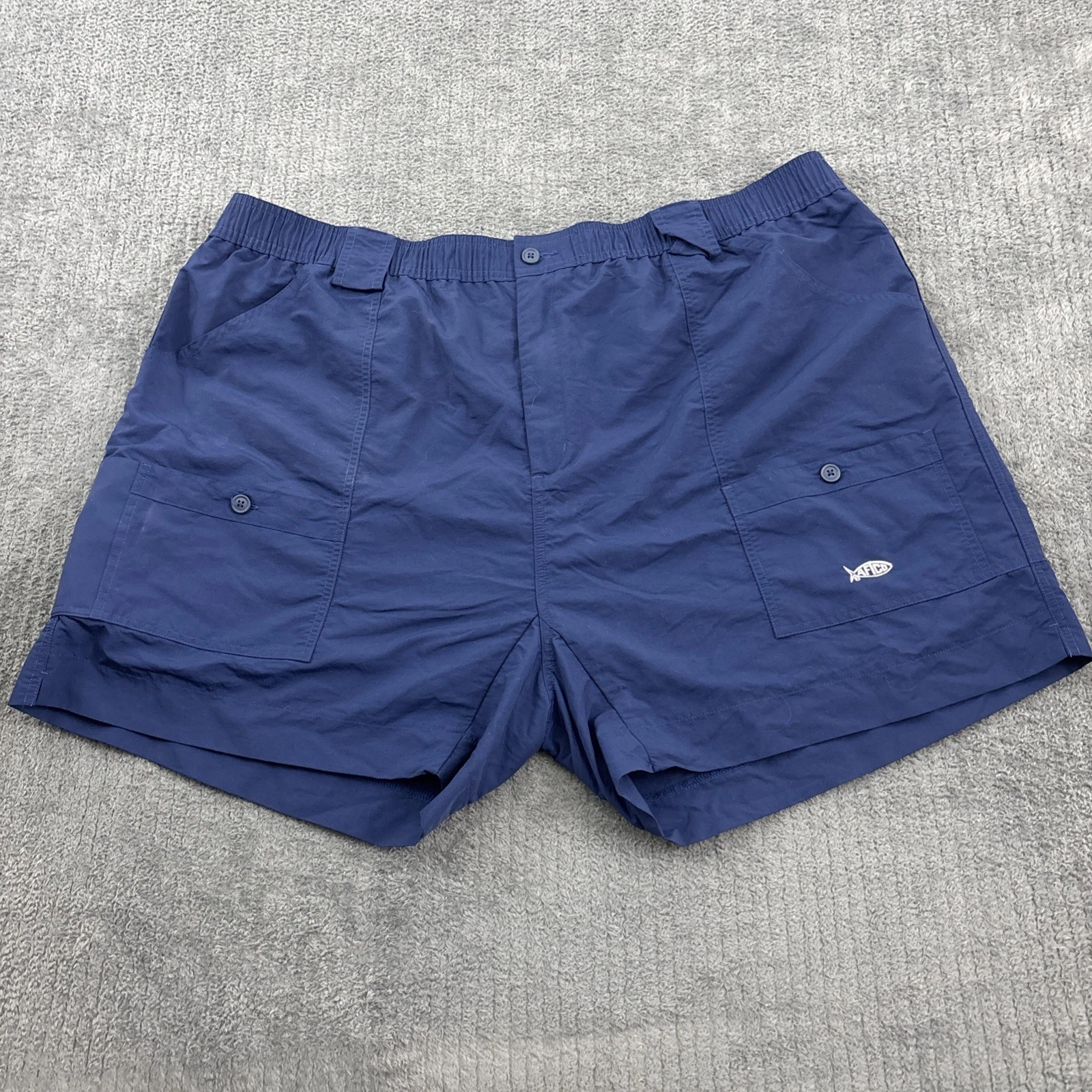 AFTCO Original Fishing Shorts Mens 46 Cargo Elastic Waist Outdoors Nature