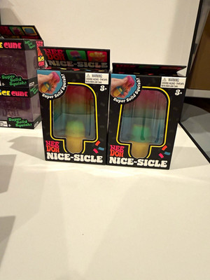 Nee Doh Super Solid Squish Nice-Sicle Gel Squeeze Toy, Multicolor 26011NAB