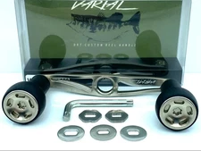 DRT Varial Handle 100mm Slim Knob Silver Near Mint w/ Spacers Fits Daiwa Shimano