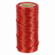 1.5mm Metallic Bakers String, Metallic Bakers Twine, Red, 55Yards