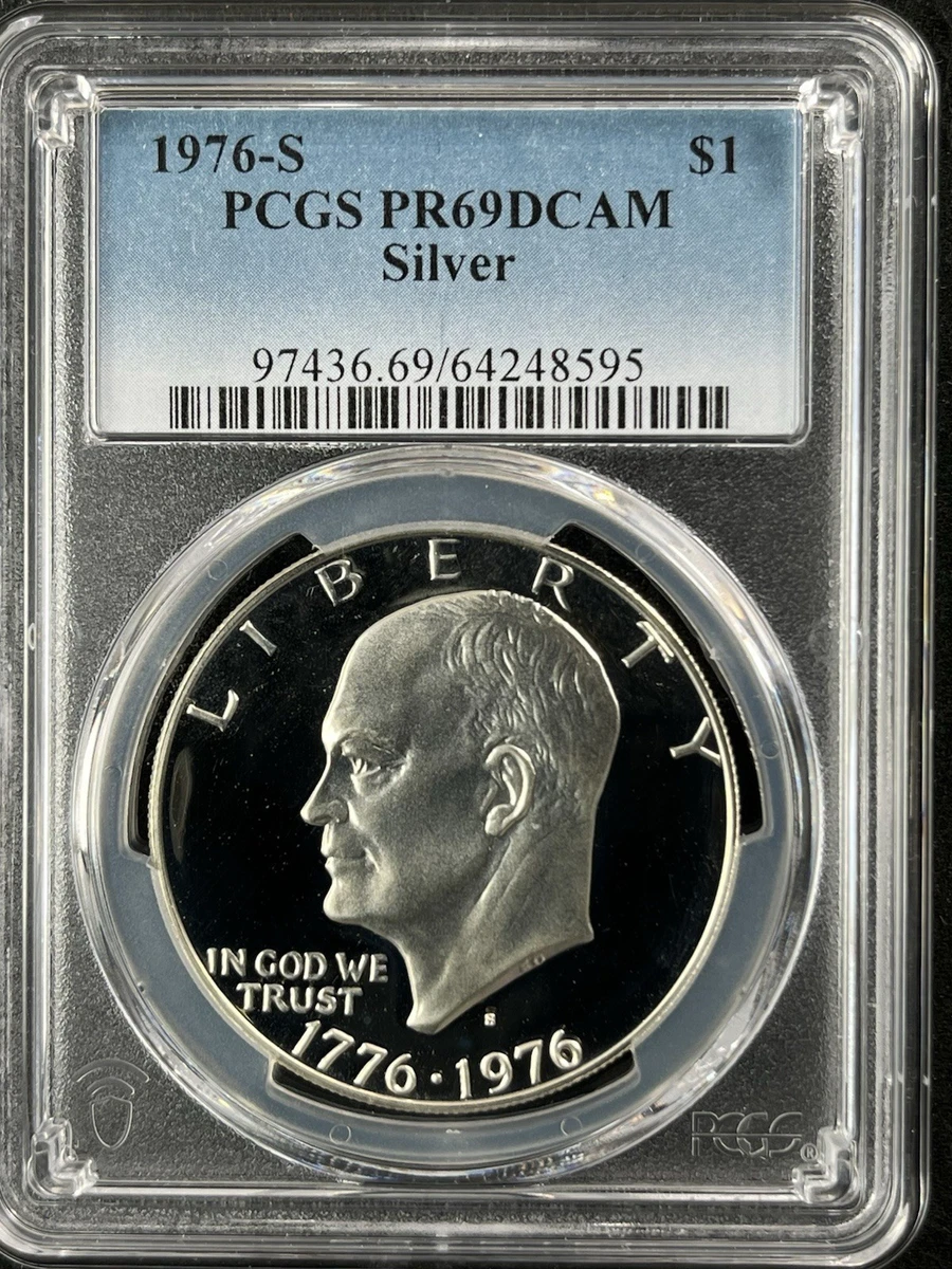 Silver MS 65 Graded 1976 Eisenhower Dollars (1971-1978) for sale