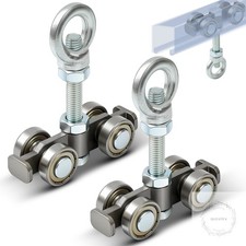 2 Pcs Silver 4 Wheel Silent Trolley Assembly ...