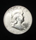 1951-S GEM BU FRANKLIN HALF DOLLAR - 90% SILVER - ABOUT 20% BELL LINES