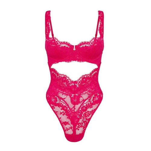 Victoria's Secret Dream Angels Dare to Dream Lace Uplift Teddy M *Fuchsia* NEW!