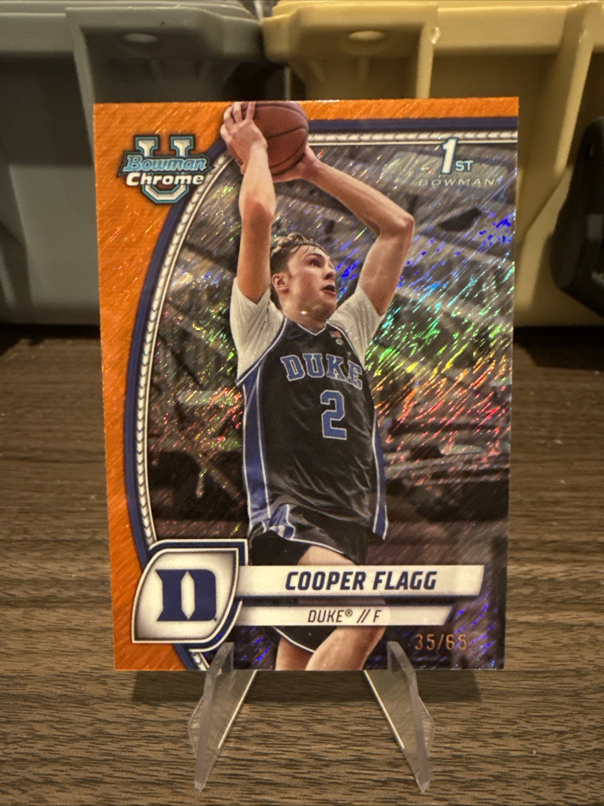 2024-25 Bowman Chrome U Cooper Flagg Orange Shimmer /65 Duke 1st Bowman #16
