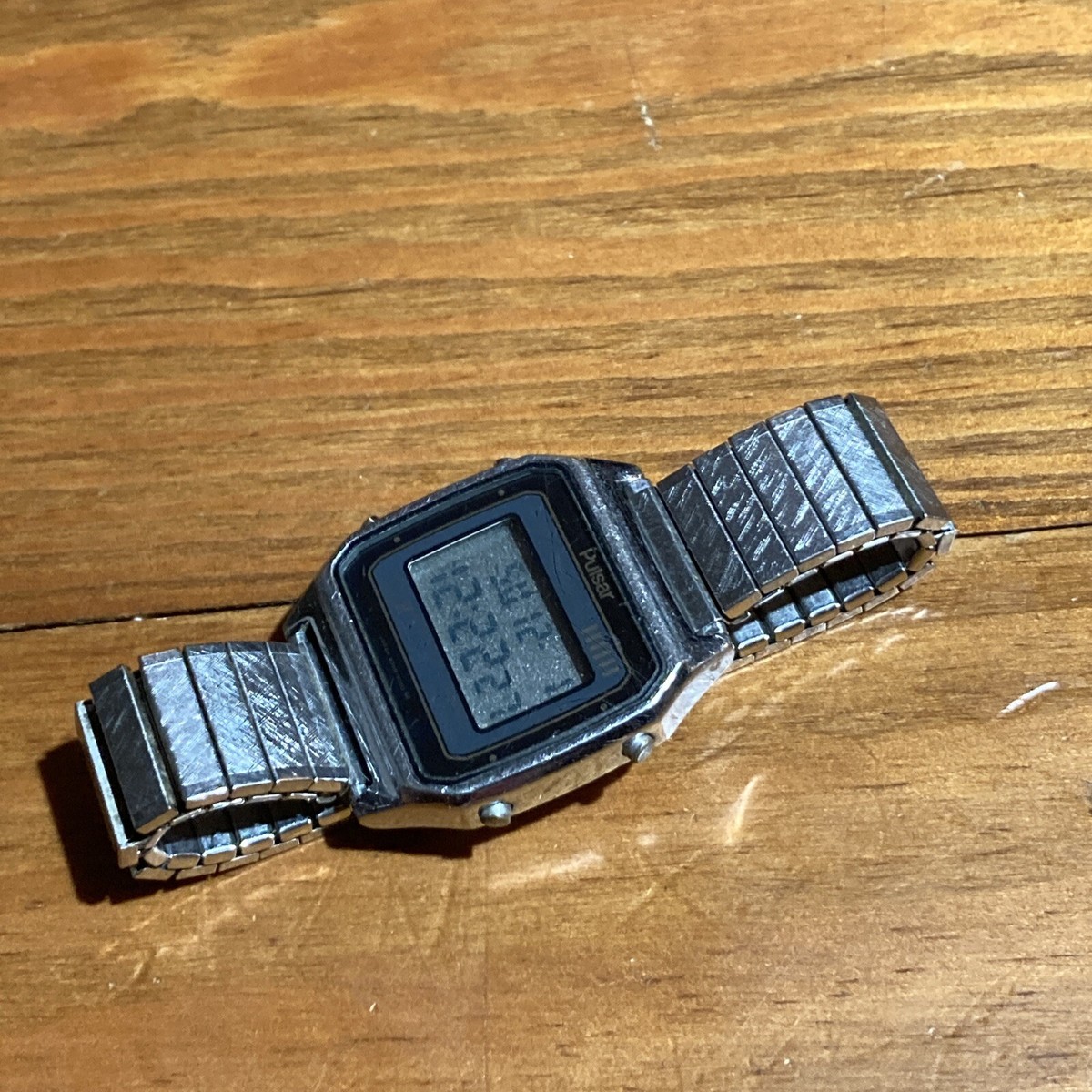 Vintage Pulsar 1980s LCD Watch W309-5009 A2 Silver Tone Works | eBay