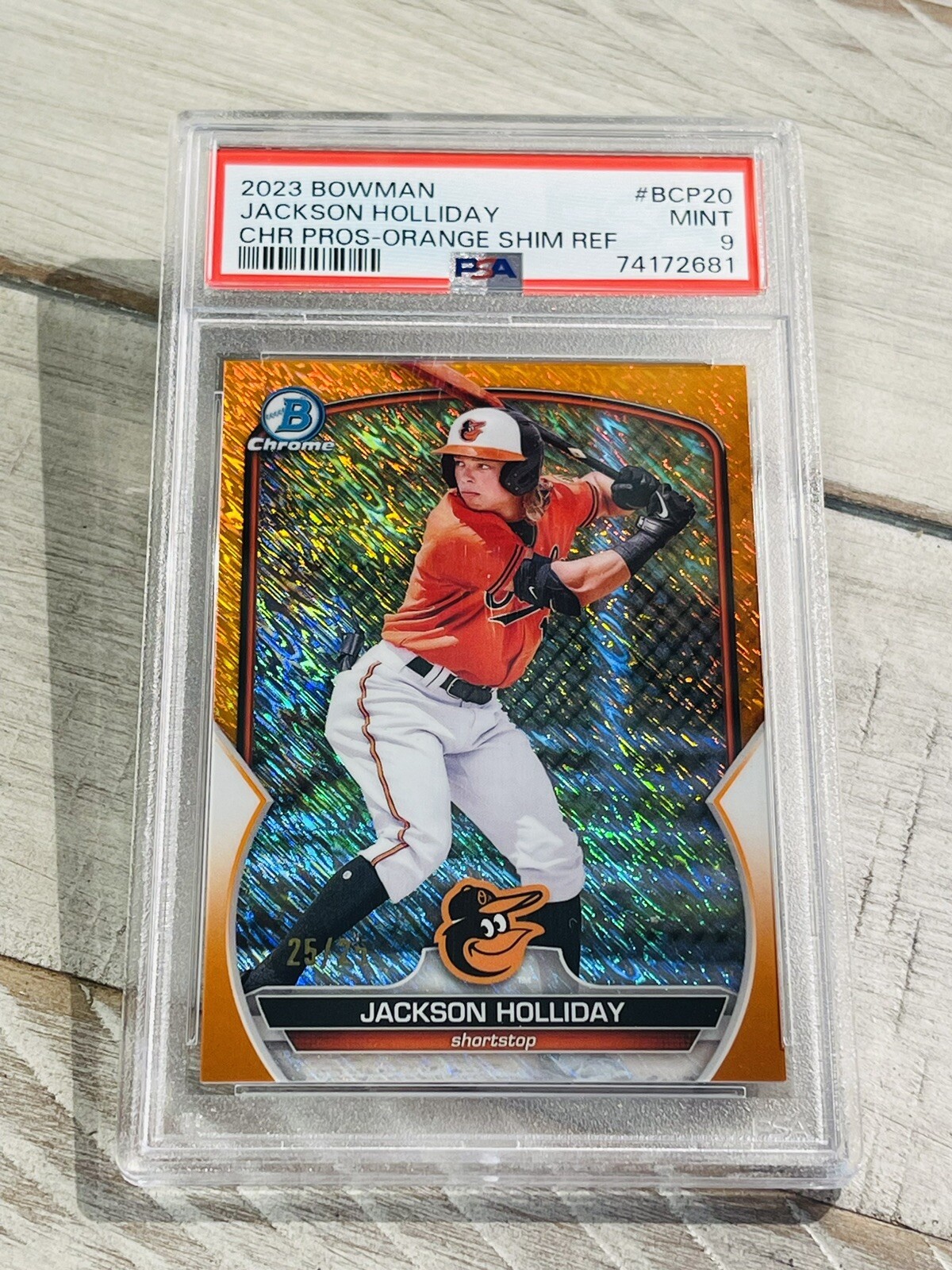 2023 Bowman Chrome Jackson Holliday Orange Shimmer #BCP-20 Ser. #25/25 PSA 9🔥🔥