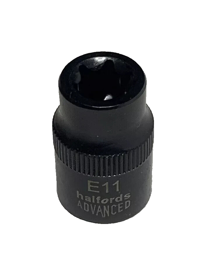 Halfords Advanced E11 Torx Female Torx Star 3/8 Drive Socket Tool Black