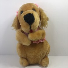 Vintage R Dakin Crocker National Bank Girl Spaniel W/Shirt Plush Stuffed Dog EUC