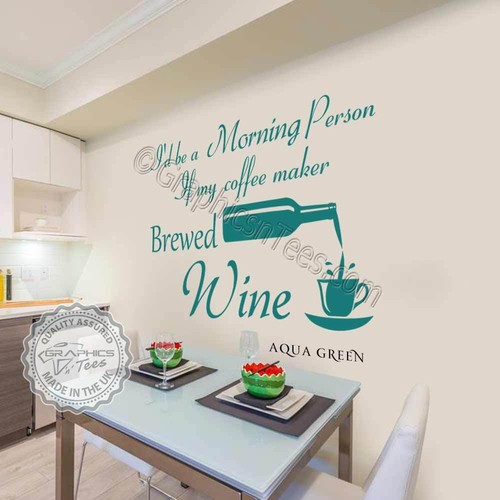 Kitchen Wall Stickers Funny Fun Wine Quotes Home Vinyl Wall Art Decor Decal - Picture 7 of 12