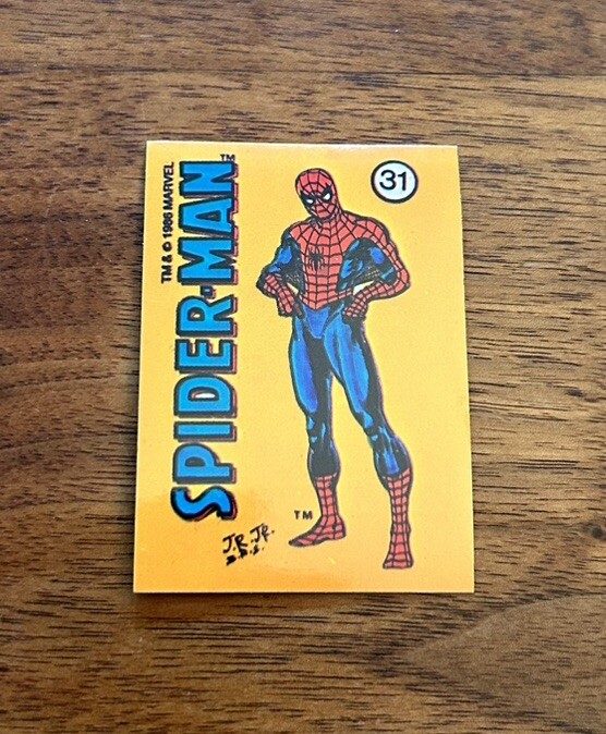 1986 Marvel Universe Comic Images Stickers Spider-Man #31 NM