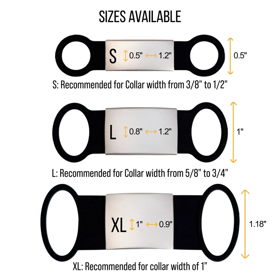 Etiquetas de identificación silenciosas deslizables para mascotas personalizadas con nombre grabado para perro gato collar personalizado Foto 2 de 4