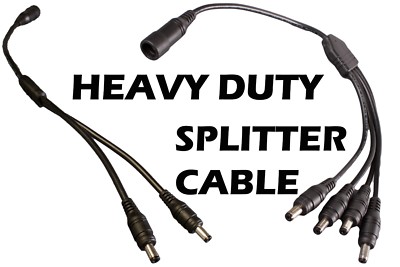 LEDUPDATES Heavy Duty 18AWG Splitter DC Plug cable for LED Light & CCTV Camera 