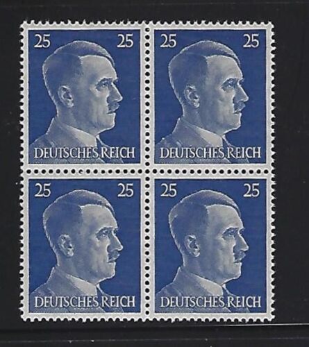 MNH  Adolf Hitler stamp block / 1941 PF25  Sc  518  Third Reich Germany Block - Photo 1/1