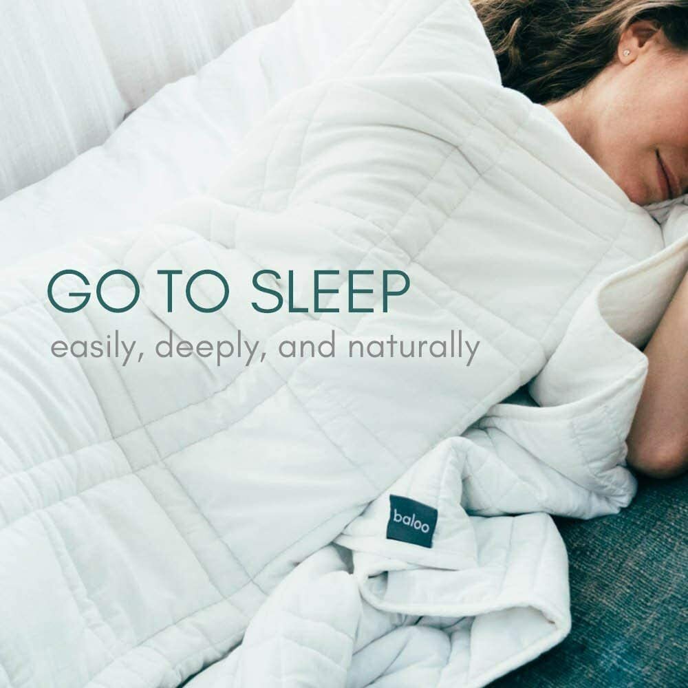 Baloo Weighted Blanket Throw Size 12 lbs (42x72 inches) EcoLuxury