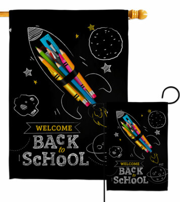 Weclome Back to School Garden Flag Education Decorative Gift Yard House Banner