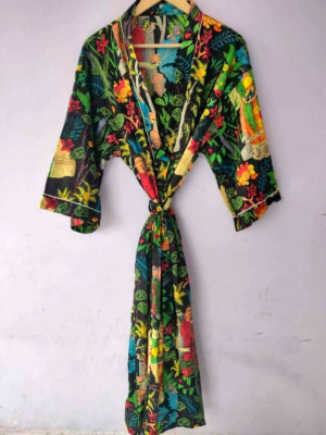 Cotton Kimono Robes for Women's, Light Bathrobe for Women, Dressing Gown Kimono