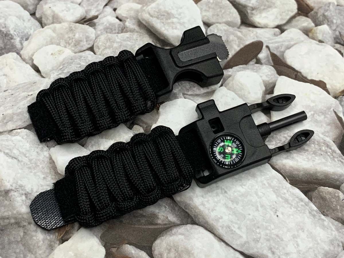 16 mm 18 Black Adjustable Paracord Survival Watch Band Casio G
