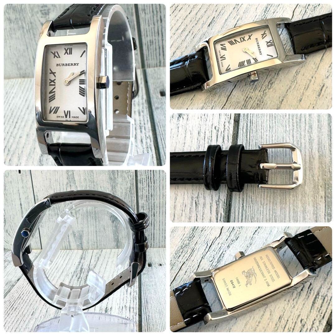BURBERRY Rectangular 14000L Watch Used From Japan Check