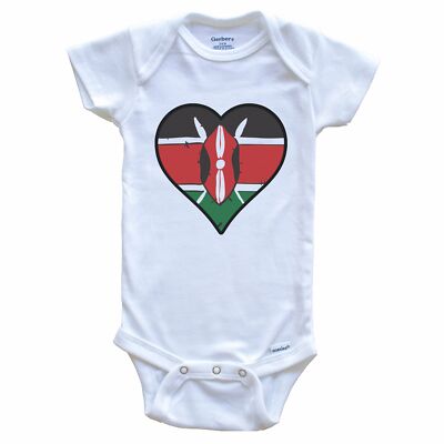 Kenya Heart Kenyan Flag Baby Bodysuit