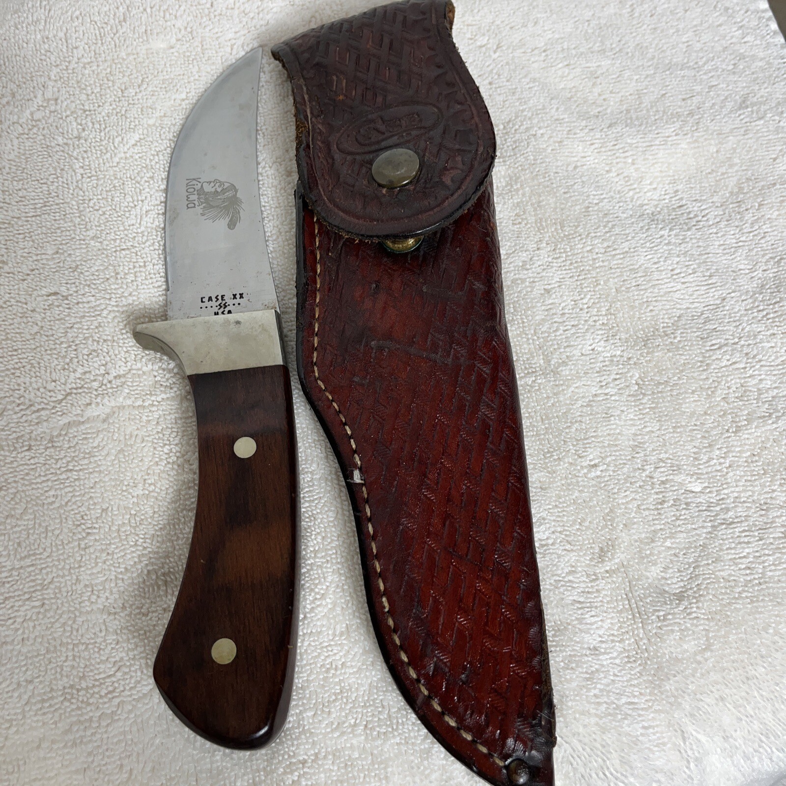 CASE XX KIOWA HUNTER FIXED BLADE KNIFE R703 WOOD HANDLE 1977 eBay