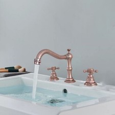 Rome Red Copper Widespread Bathroom Vessel Sink Faucet Mixer Basin Tap 2nf173