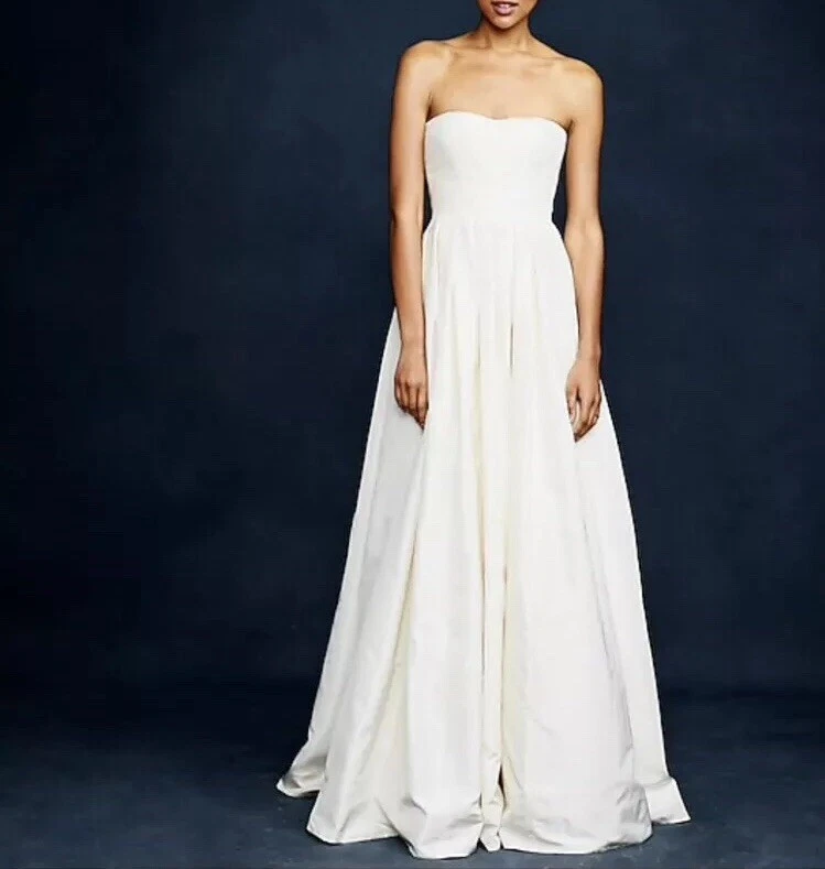 JCREW $1800 SEDA TAFETÁN MARLIE VESTIDO DE BAILE 6 VESTIDO MARFIL A9925 Foto 4 de 4