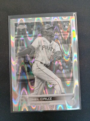 2022 Topps Chrome Baseball Oneil Cruz RC #128 Black & White Ray Wave