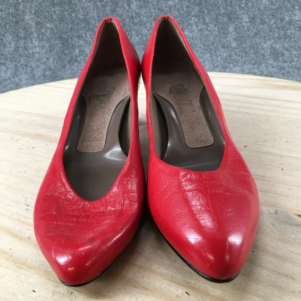 Zapatos de salón Easy Spirit para mujer 6,5 B sin cordones cuero rojo informal tacón almendra Foto 4 de 4