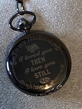 To My Husband Pocket Watch w/14" Belt Chain Vintage Style Father's Day