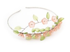 Czech handmade flower glass bead tiara headpiece crown wedding ball