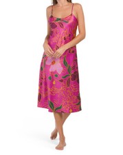 Natori Silky Floral Passion Pink Nomad Chemise Gown L or XL 120 SALE
