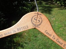 Vintage Wood Coat Hanger Advertising Sheraton Hotel