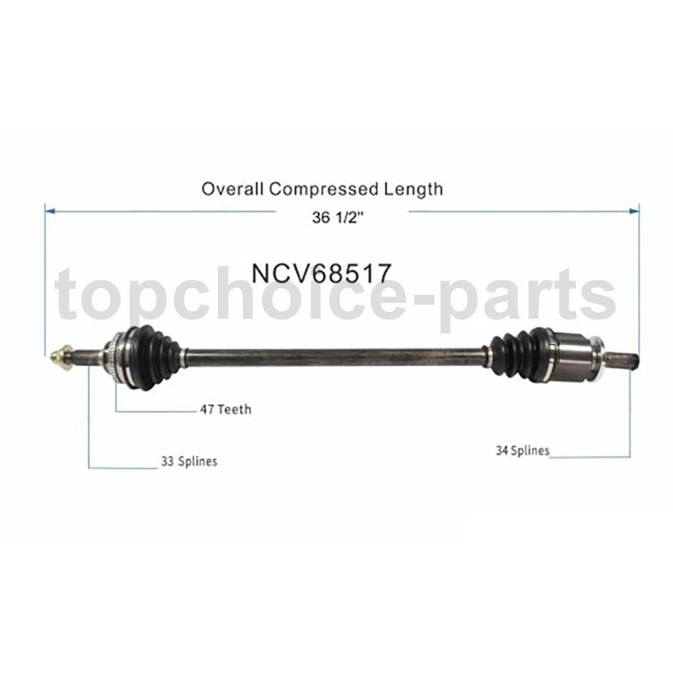 1 eje CV pasajero delantero derecho para Chevrolet Optra 2004-2007 transmisión automática Foto 4 de 4