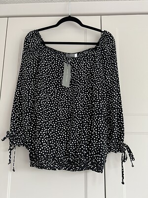 mint velvet orange spotted square neck top