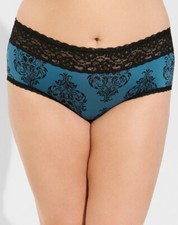 Torrid Second Skin Mid-Rise Cheeky Lace Trim Panty 00 Med-size 10