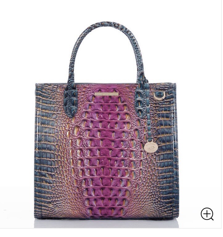 Brahmin Caroline Satchel Violet Quartz Ombre Purple Blue Melbourne Leather