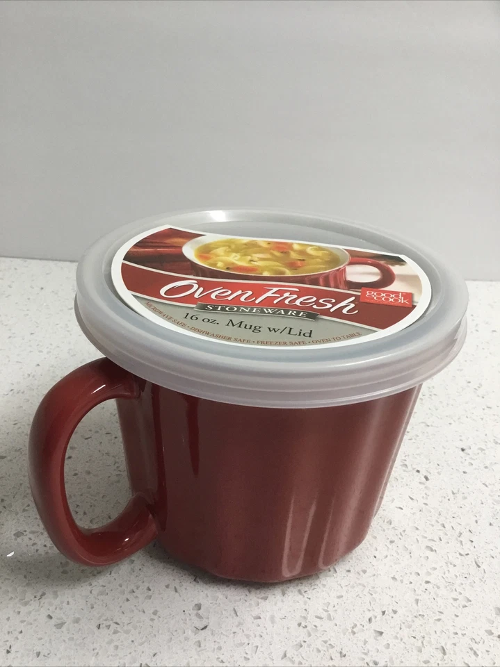 Good Cook духовка свежий красный 16 унций кружка с крышкой. Сейф для микроволновой печи / посудомоечной машины и духовки - Изображение 2 из 4