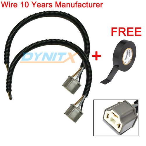 9003 H4 Female Ceramic S Two Extension Wire Pigtail Harness Head Light