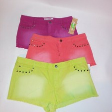 Dream Out Loud Selena Gomez Denim Shorts Studded Cut Off Distressed Pink Orange