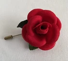 Red Rose Stick Pin Flower with Love Vintage Costume Jewelry in Original Package