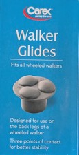 Carex Health A836 00 Wheeled Walker Glides 1 1/8 inch Durable Tip Gray 1 Pair