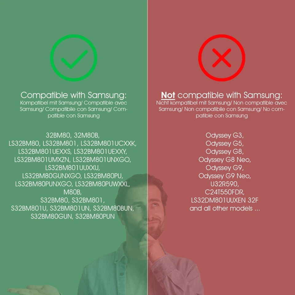 Samsung M8 / M80B Smart Monitor VESA Adapter - 75x75mm - Bild 3 von 4