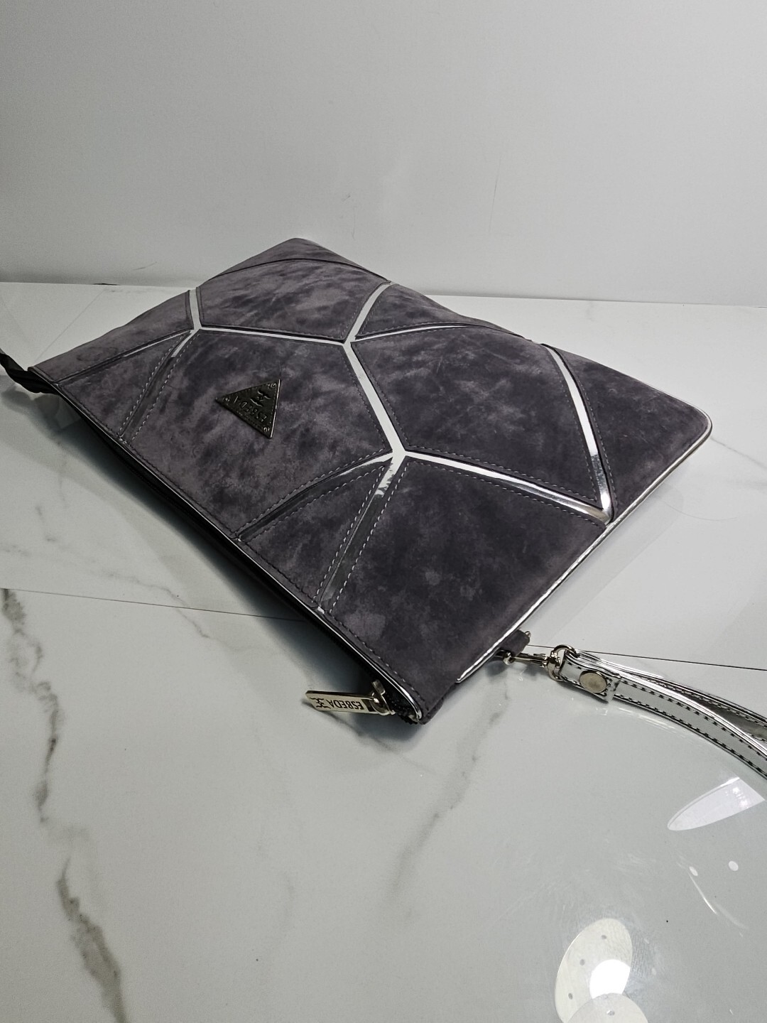 Esbeda Gray/Mirror reflected Envelope Clutch Larg… - image 7