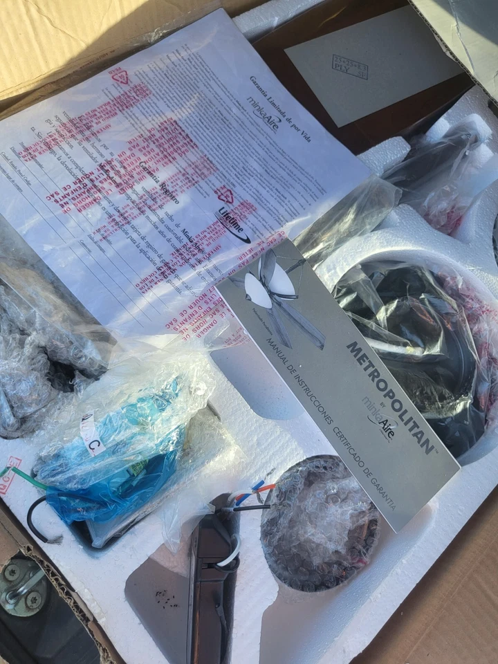 Minka Aire Metropolitan Ceiling Fan pewter walnut Rare New  (Read) - Image 4 of 4