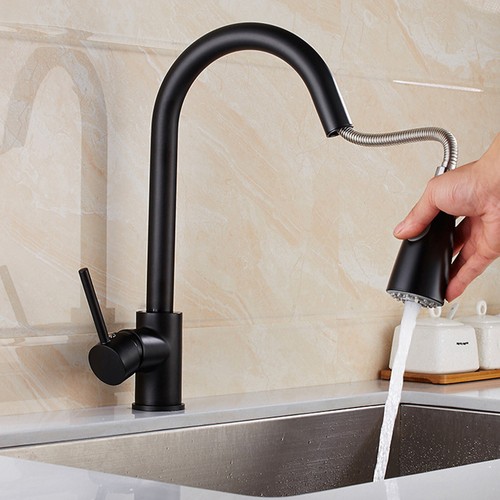 360° Kitchen Sink Mixer Taps Pull Out Spout Spray Single Lever Modern Mono Tap - Picture 17 of 25