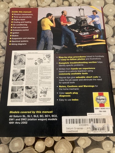 Saturn S-Series Repair Manual 1991-2002 Haynes 87010 - Picture 2 of 4